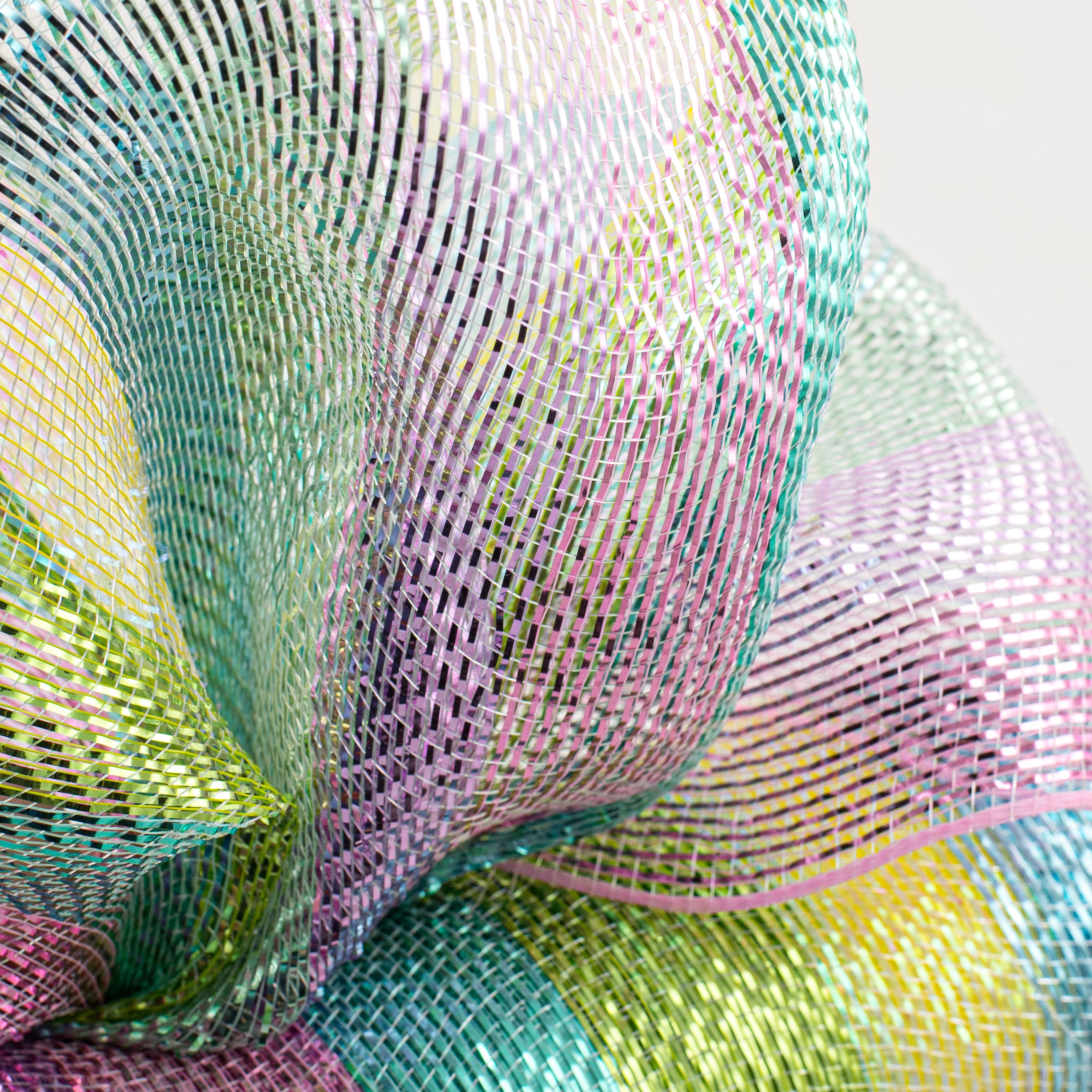 21" Metallic Stripe Mesh: Pastel Easter