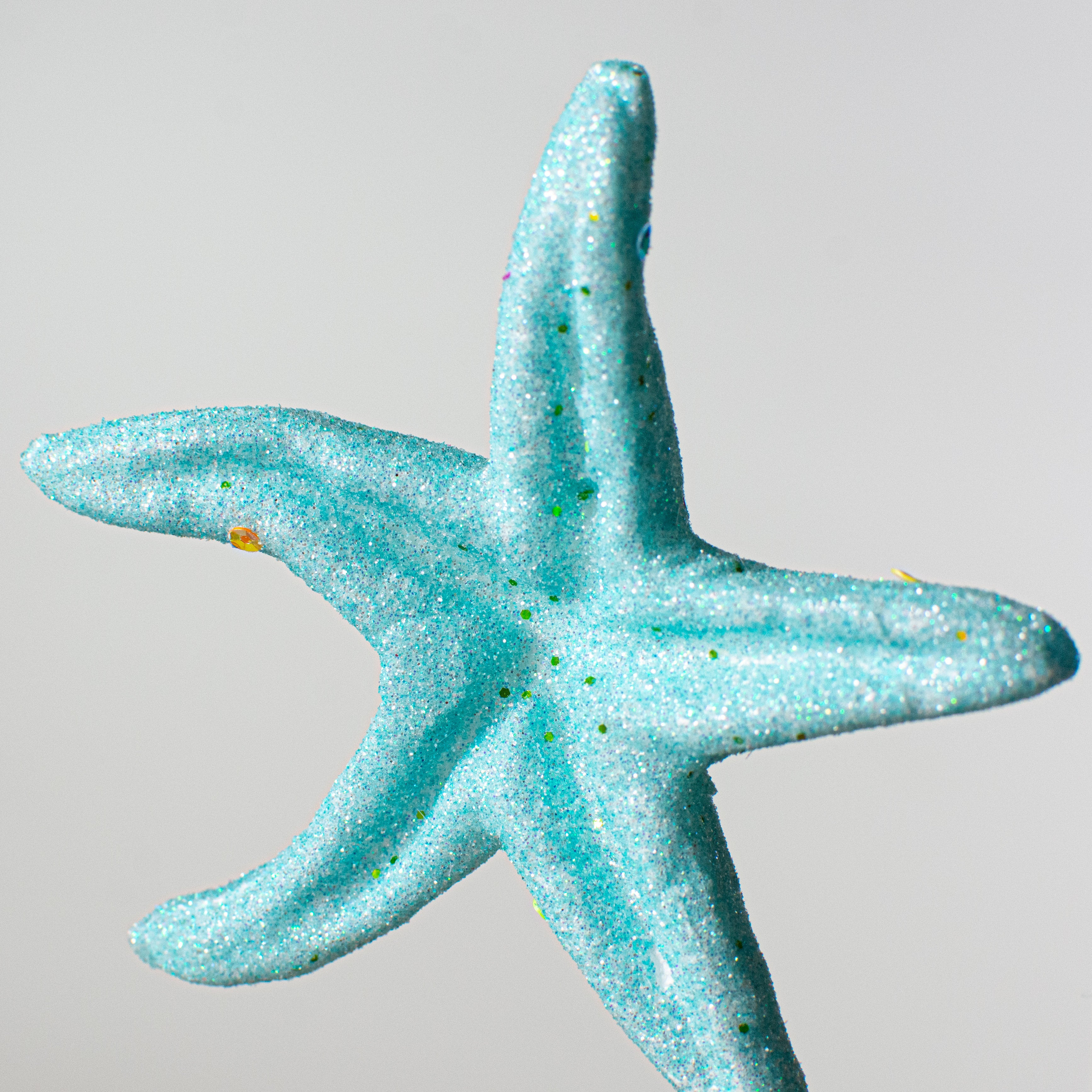 16" Glittered Foam Sea Star Pick: Blue