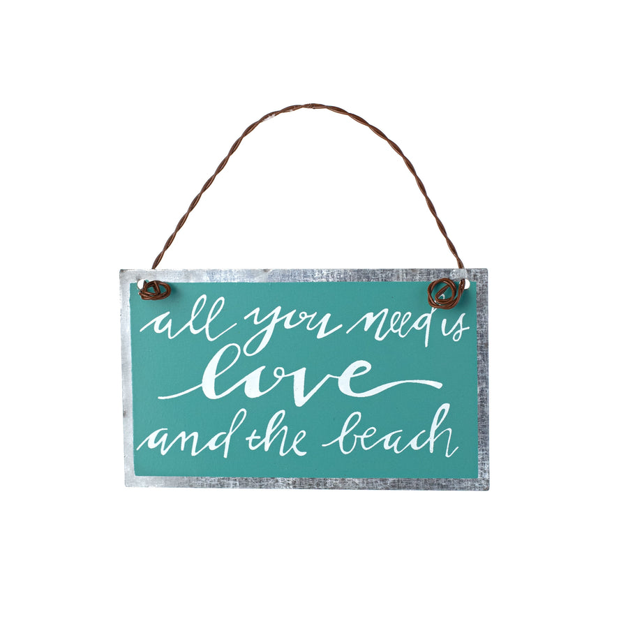 All You Need Is Love & Beach Ornament (3.75" x 2.25")