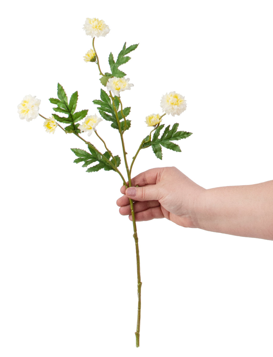 20" Chrysanthemum Flower Spray: Cream