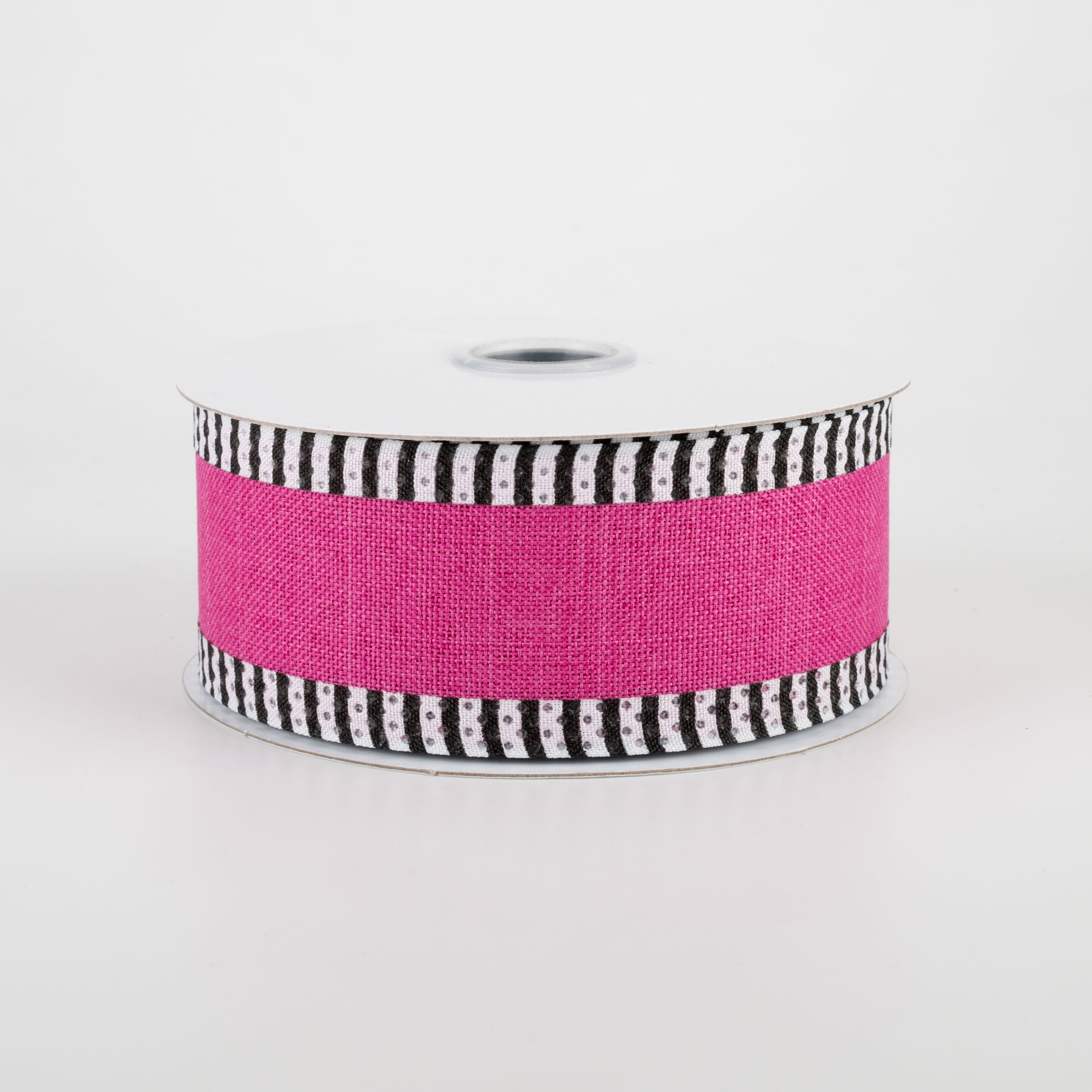 1.5" Thin Stripe Edge Ribbon: Fuchsia (10 Yards)