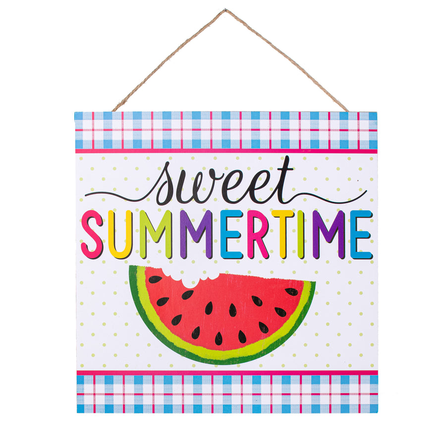 10" Square Wooden Sign: Sweet Summertime