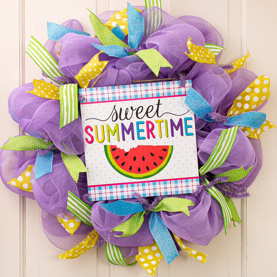 10" Square Wooden Sign: Sweet Summertime