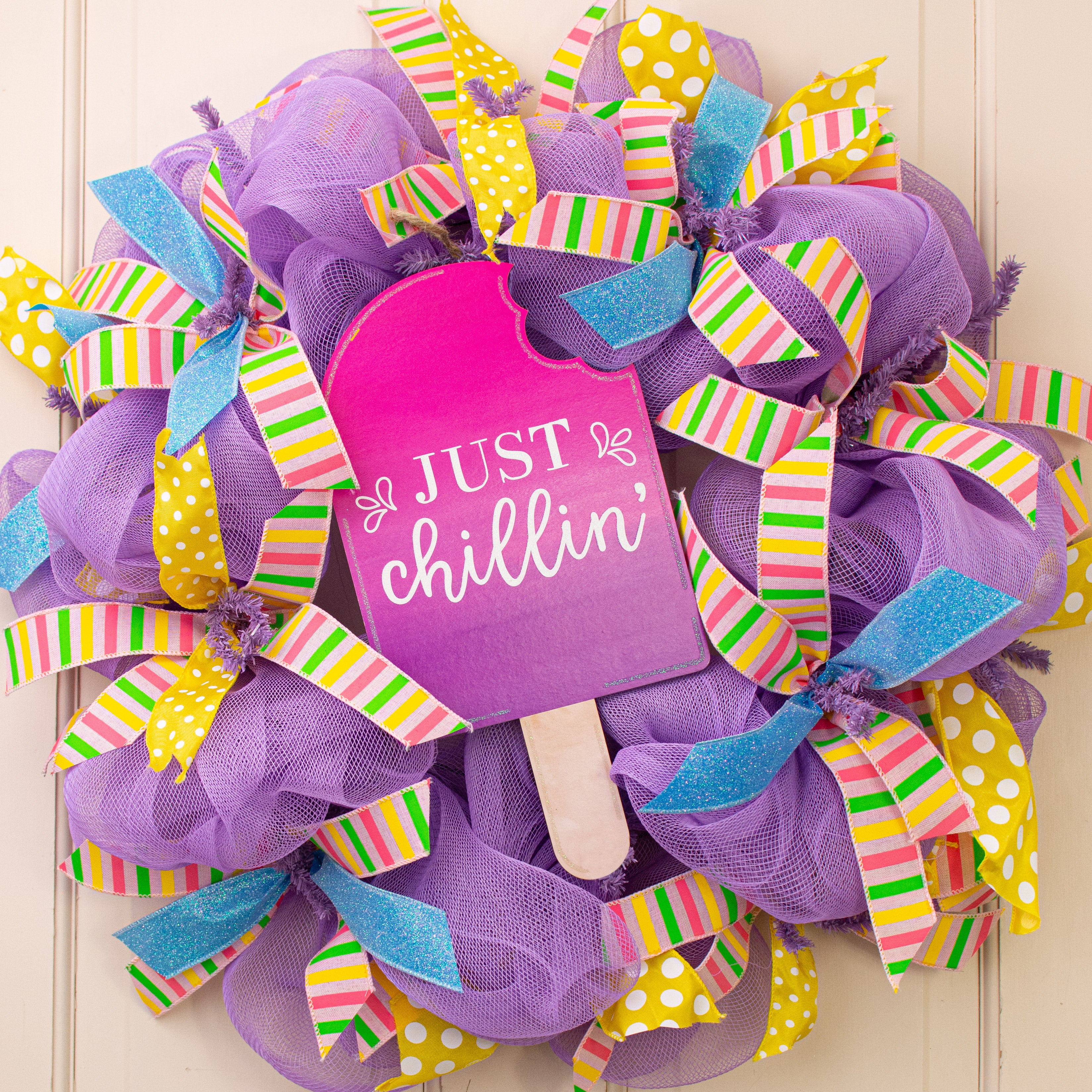 13" Wooden Sign: Just Chillin' Popsicle