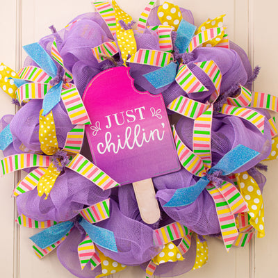 13" Wooden Sign: Just Chillin' Popsicle