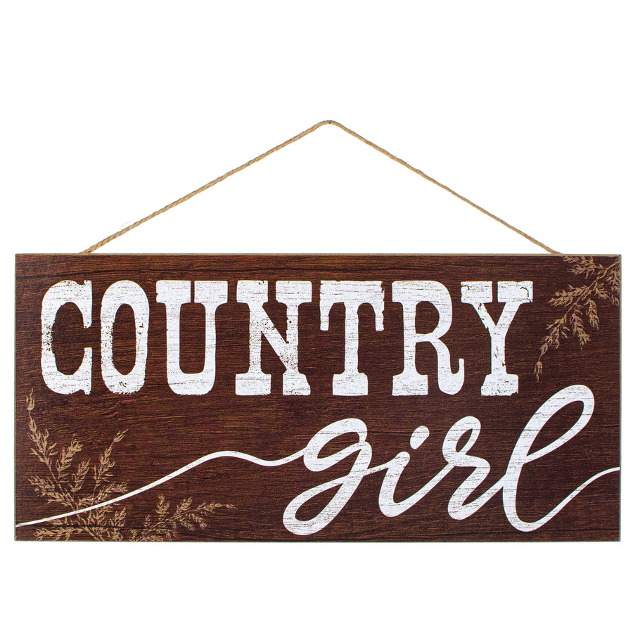 12" Wooden Sign: Country Girl