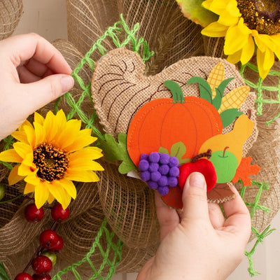 6" Adorables Fabric Fall Cornucopia Ornament