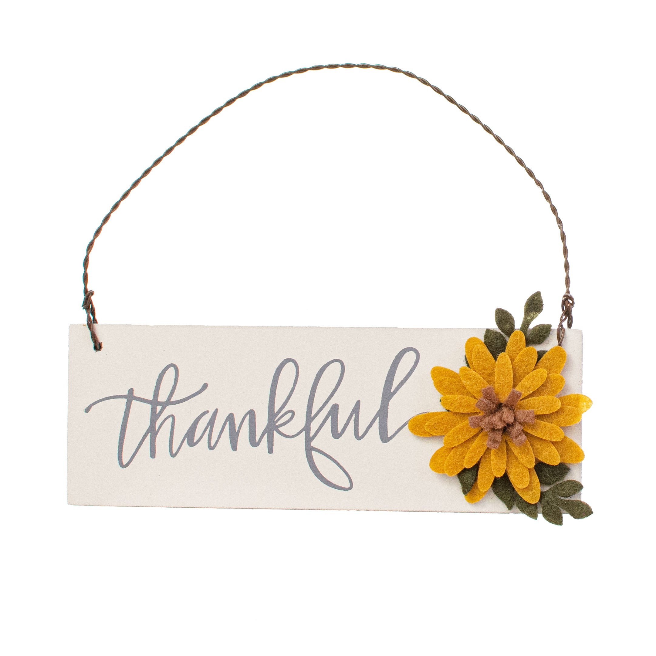 Fall Flower Thankful Ornament (5" x 1.75")