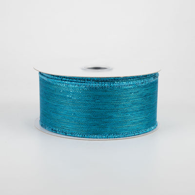 1.5" Vertical Metallic Stripe Ribbon: Peacock (10 Yards)