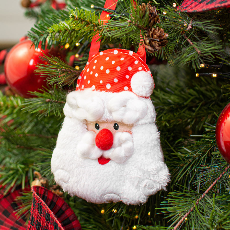 6" Adorables Fabric Polka Dot Santa Hanger