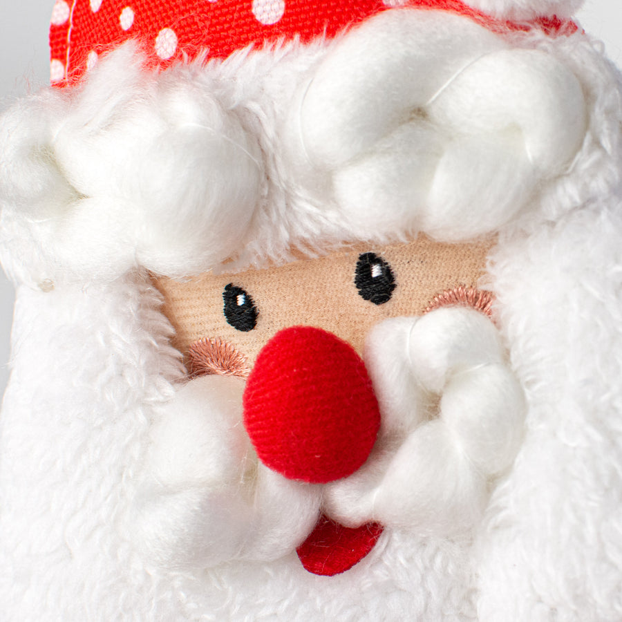 6" Adorables Fabric Polka Dot Santa Hanger