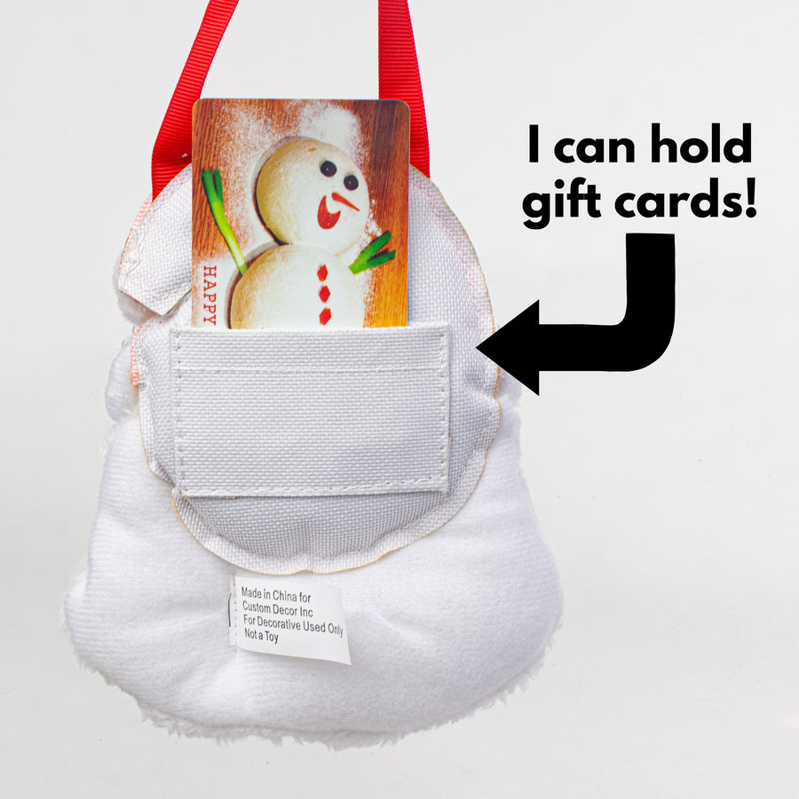 6" Adorables Fabric Polka Dot Santa Hanger