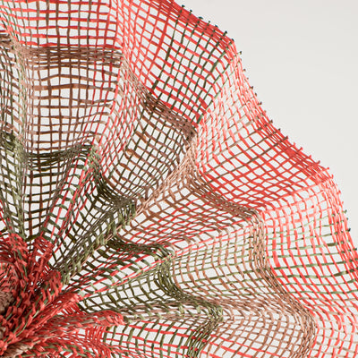 10" Poly Burlap Check Plaid Mesh: Brick Red, Brown & Olive Green