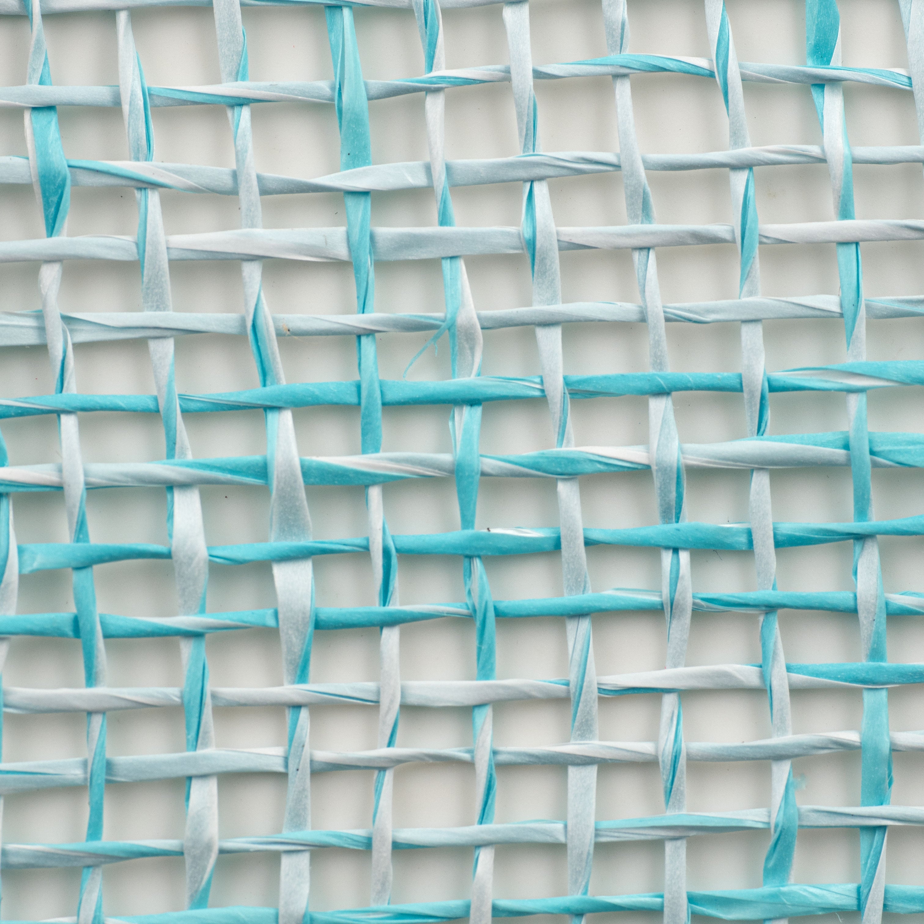 10" Two-Tone Poly Burlap Mesh: Turquoise & White