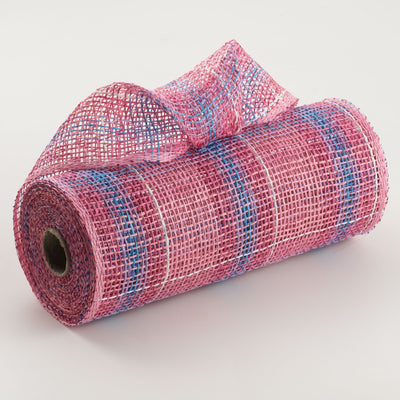 10" Plaid Poly Burlap Mesh: Pink, Fuchsia, Lavender, Blue, White