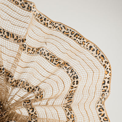 10" Patterned Mesh: Natural Jute & Cheetah Print