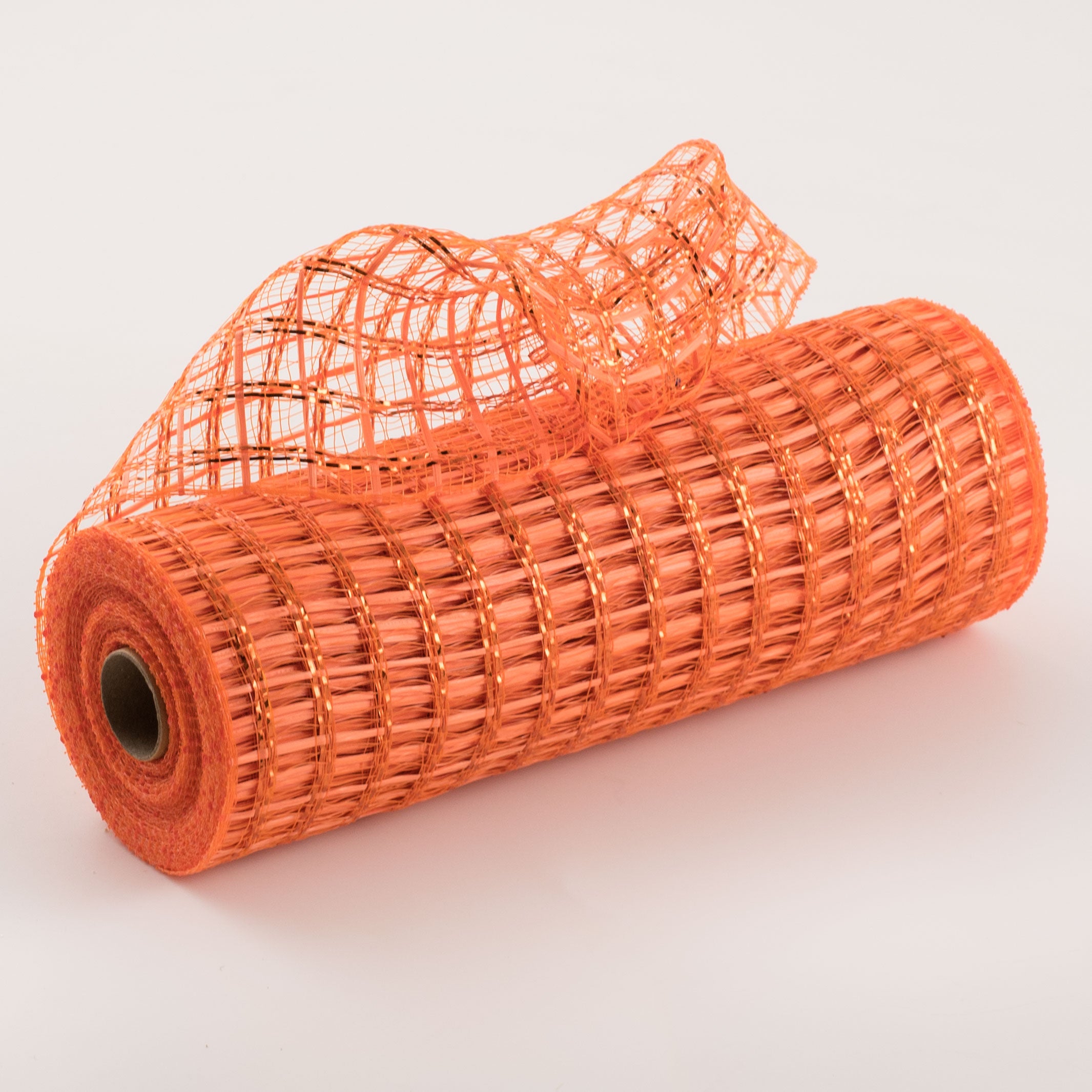 10" Wide Weave Metallic Mesh: Orange