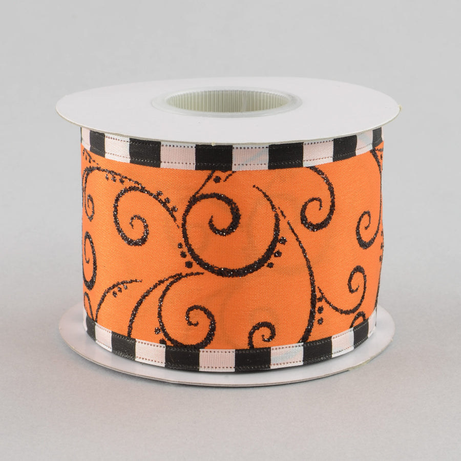 2.5" Halloween Swirls Ribbon (10 Yards)