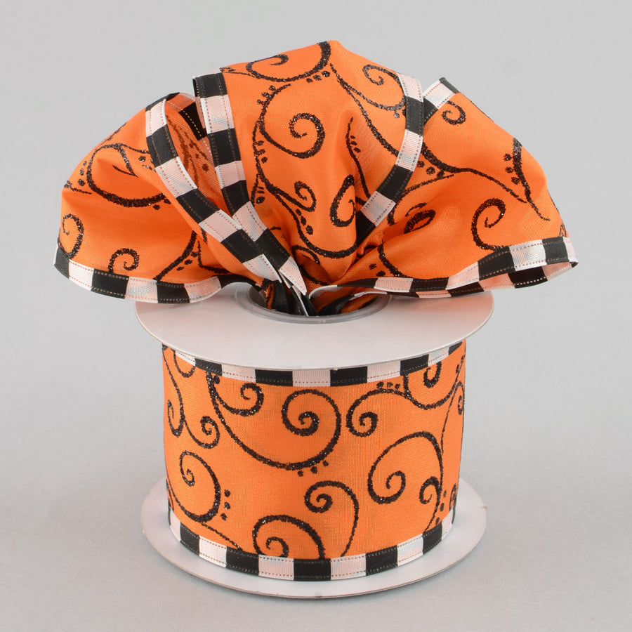 2.5" Halloween Swirls Ribbon (10 Yards)