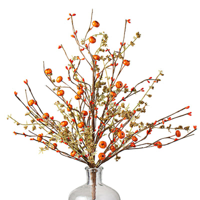22" Berry Twig Mini Pumpkin Bush