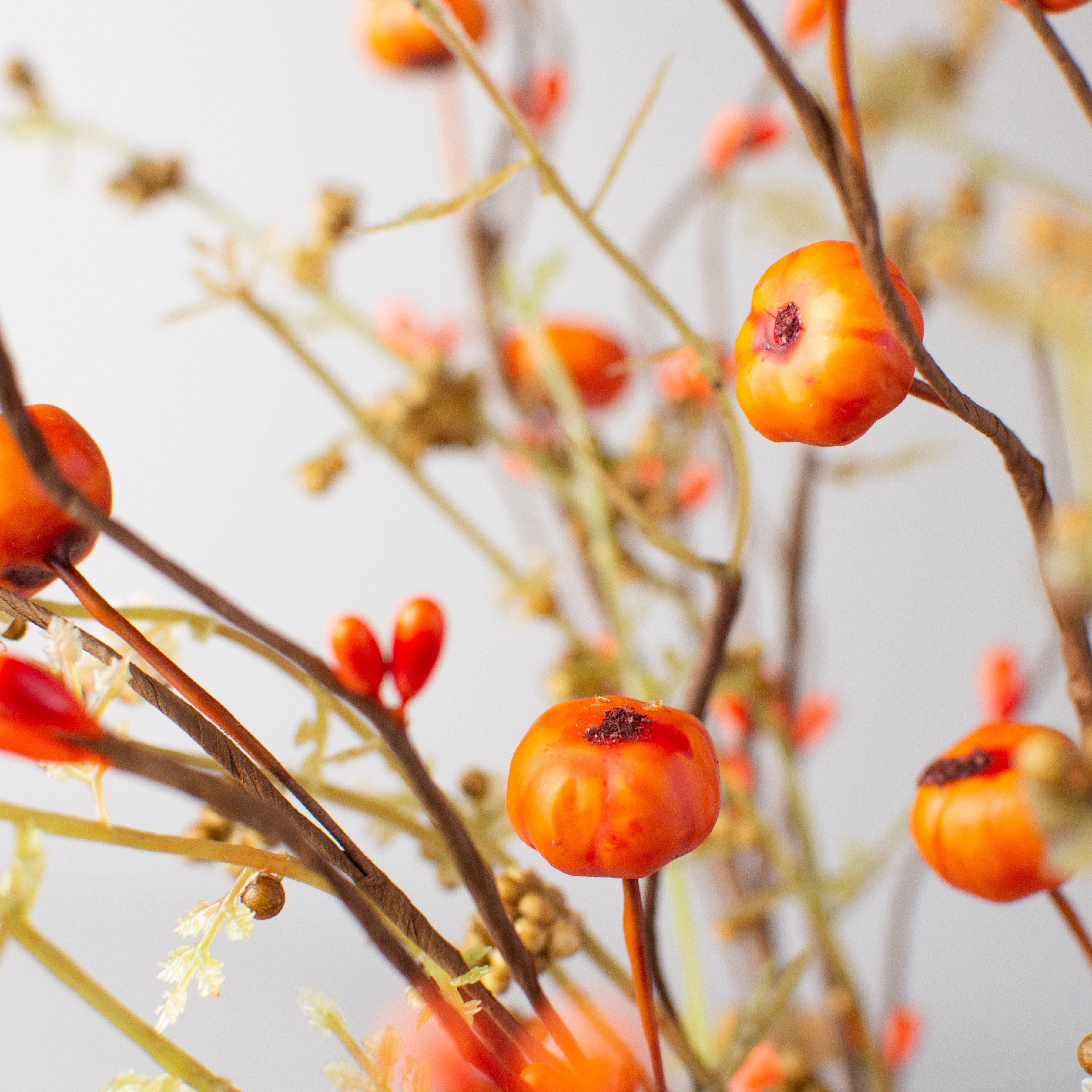 22" Berry Twig Mini Pumpkin Bush