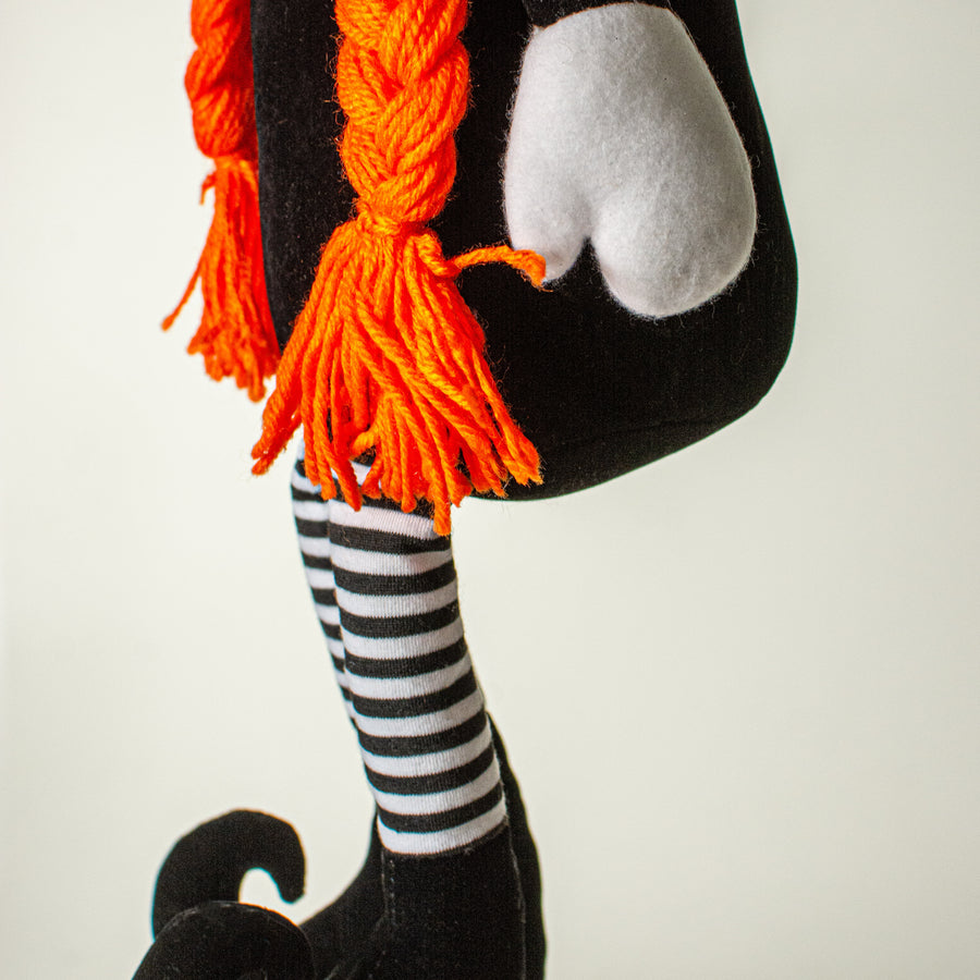 22" Plush Candy Corn Gnome: Green & Black Stripe