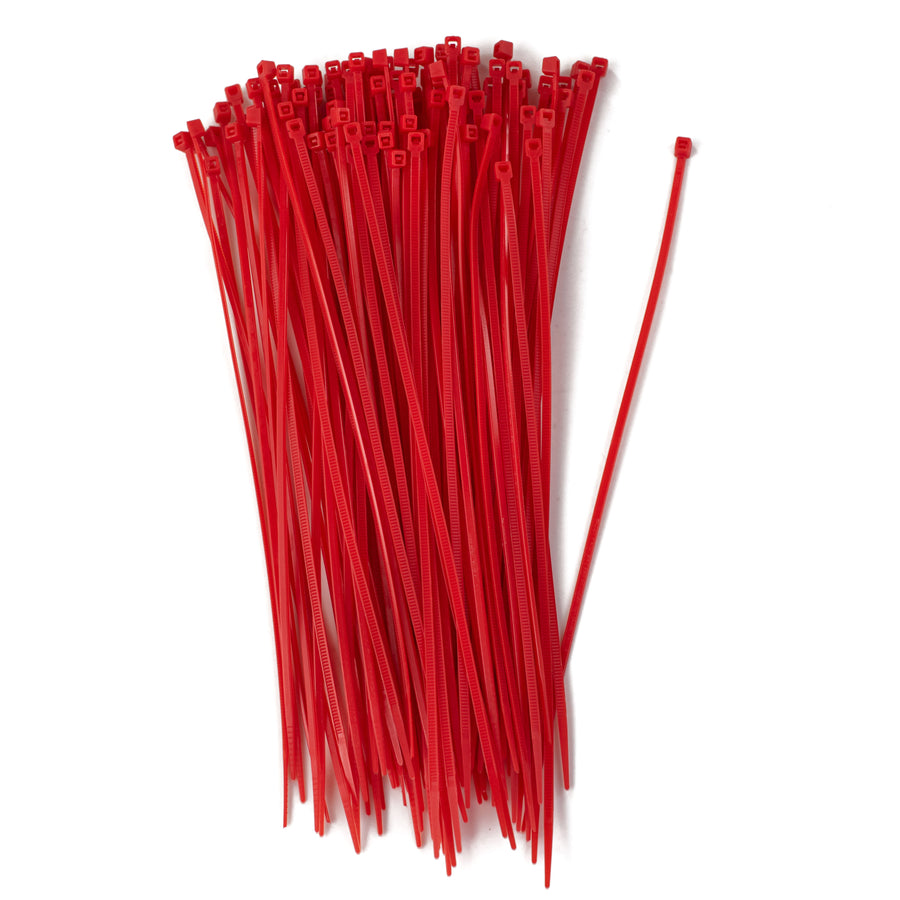 8" Zip Tie: Red (100)