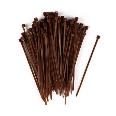 4" Zip Tie: Brown (100)