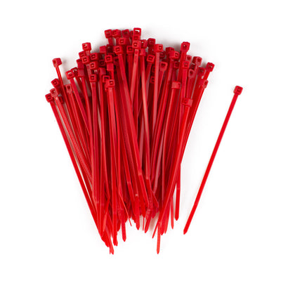 4" Zip Tie: Red (100)