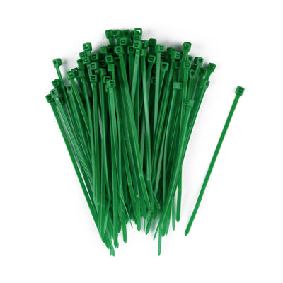 4" Zip Tie: Green (100)