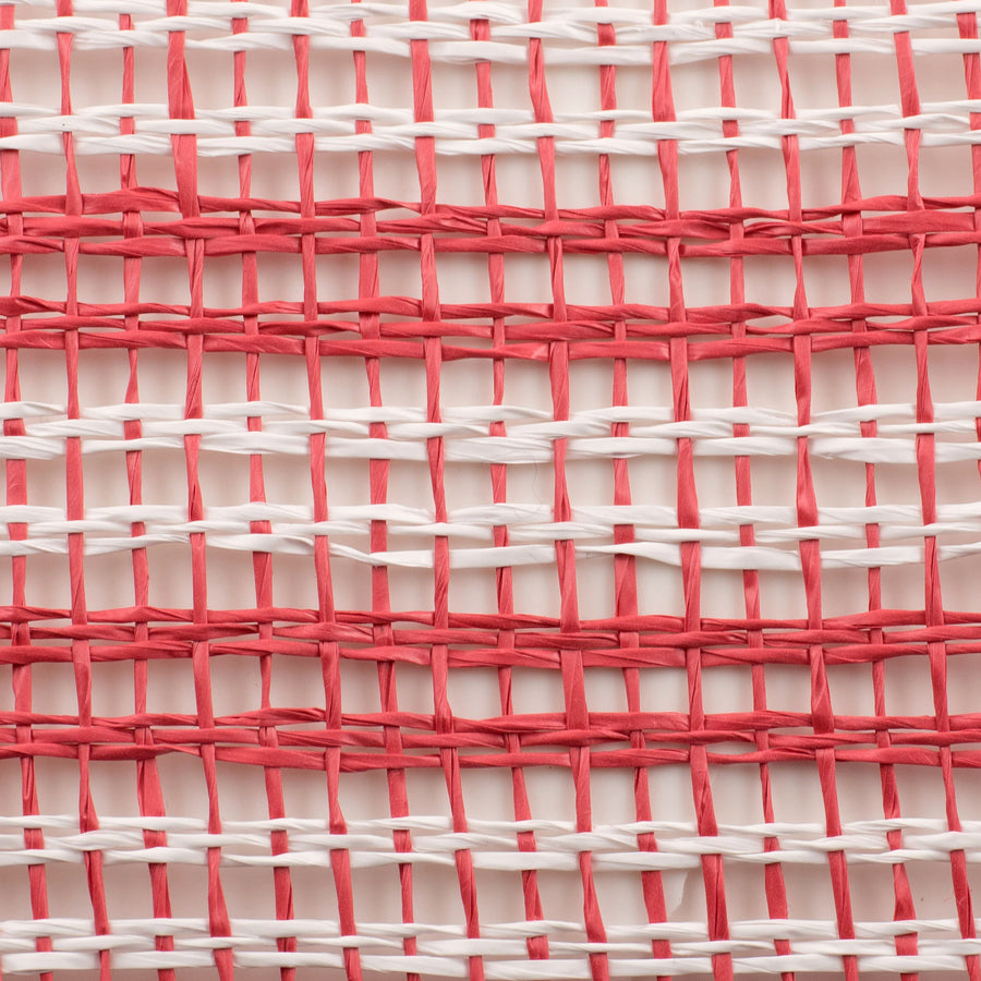 10" Poly Burlap Double Stripe Mesh: Red & White