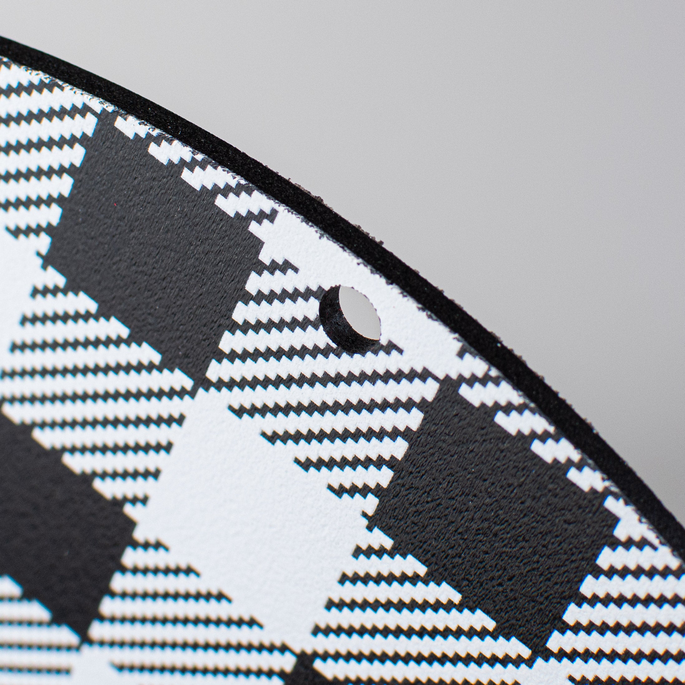 9.4" Round Waterproof Sign: Buffalo Plaid Welcome White & Black