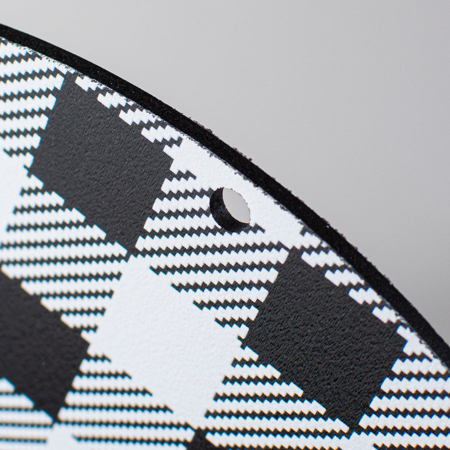 9.4" Round Waterproof Sign: Buffalo Plaid Welcome White & Black