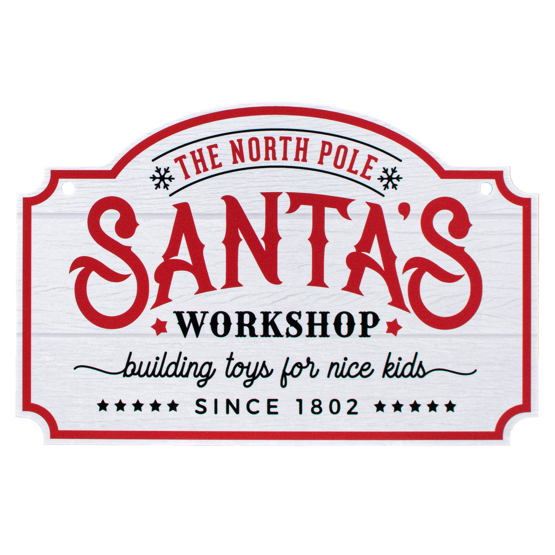 9" Waterproof Sign: Santa's Workshop