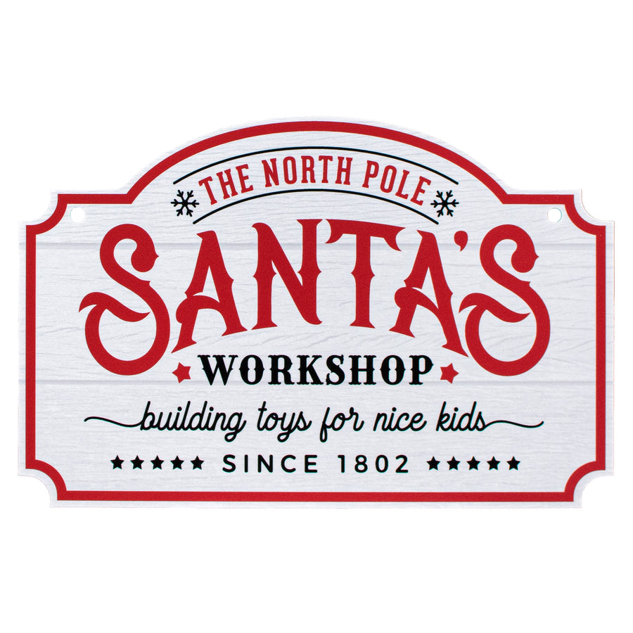 9" Waterproof Sign: Santa's Workshop