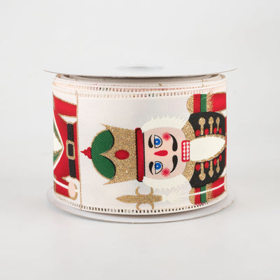 2.5" Nutcracker Ribbon: Ivory (10 Yards)