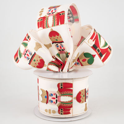 2.5" Nutcracker Ribbon: Ivory (10 Yards)