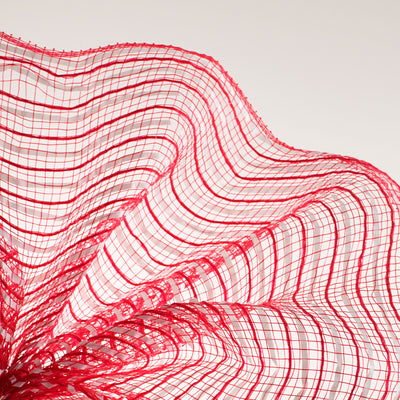 10" Fabric Mesh With Stripes: Red & White