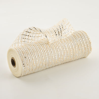 10" Jute & Metallic Mesh: Ivory, Gold, Silver