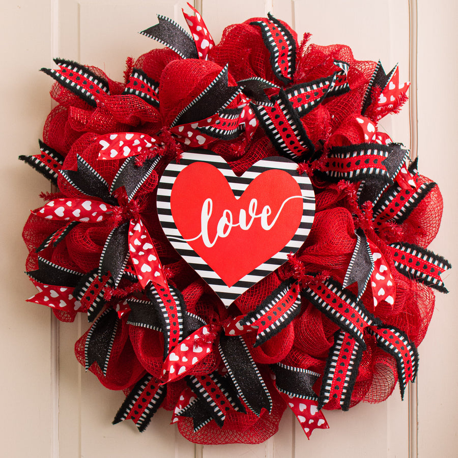 9" Waterproof Sign: Red Love Heart
