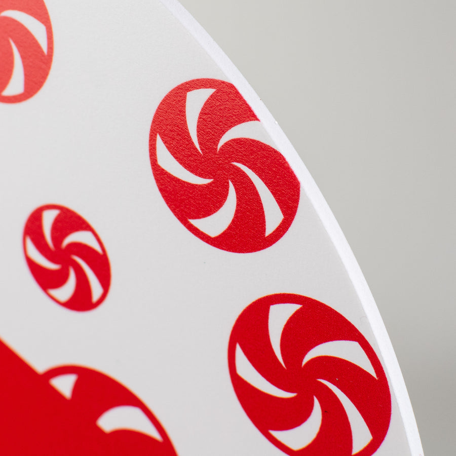 9.4" Round Waterproof Sign: Welcome Peppermints (No Holes)