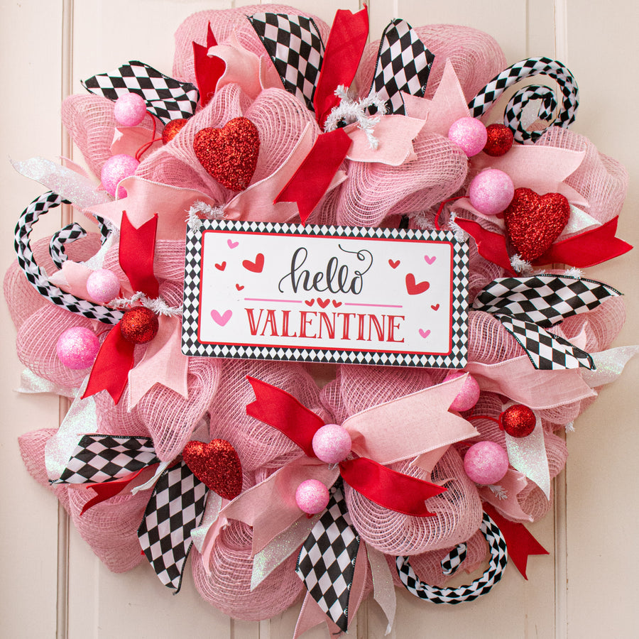 12" Waterproof Sign: Hello Valentine (with holes)