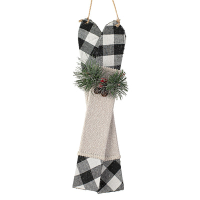 13" Gingham Snow Skis Ornament