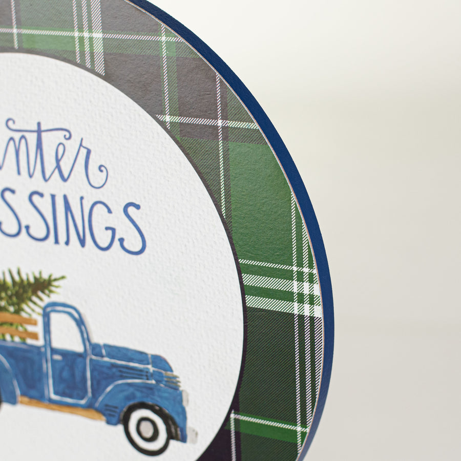 10" Wreath Insert: Winter Blessings Truck