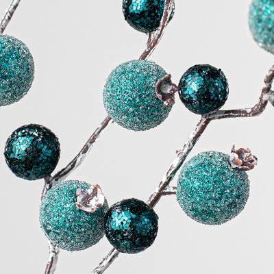 18" Glitter Pomegranate Berry Pick: Teal