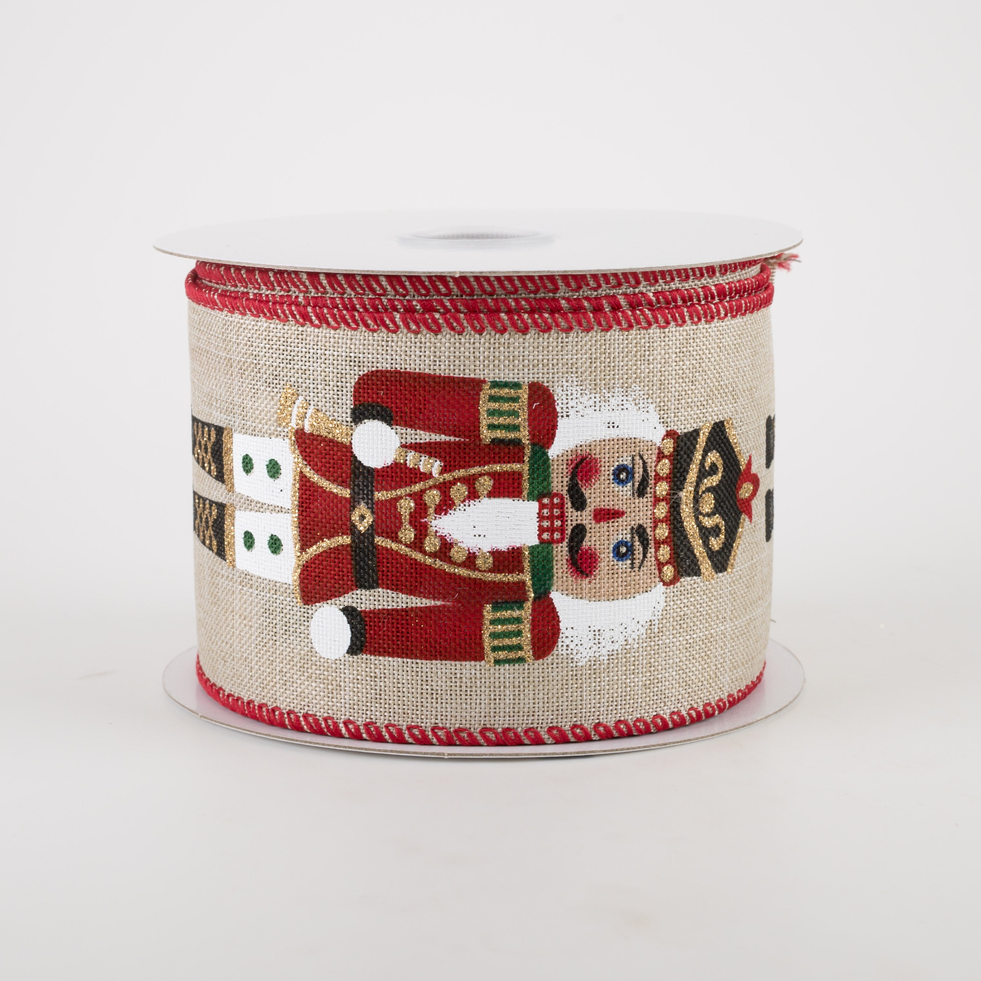 2.5" Linen Nutcracker Ribbon: Natural (10 Yards)