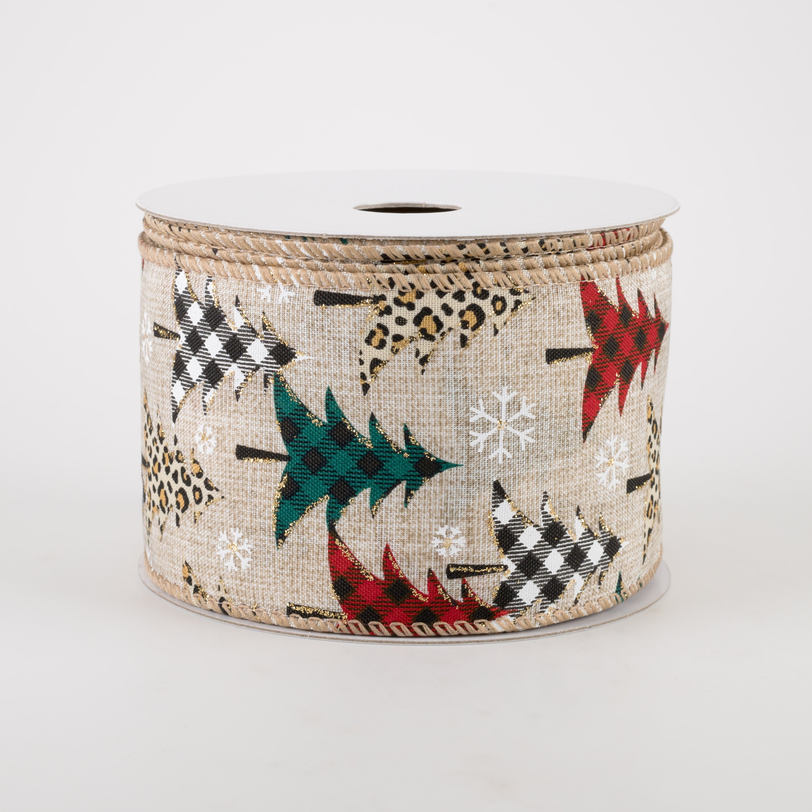2.5" Patterned Cheetah Buffalo Plaid Tree Ribbon (10 Yards)