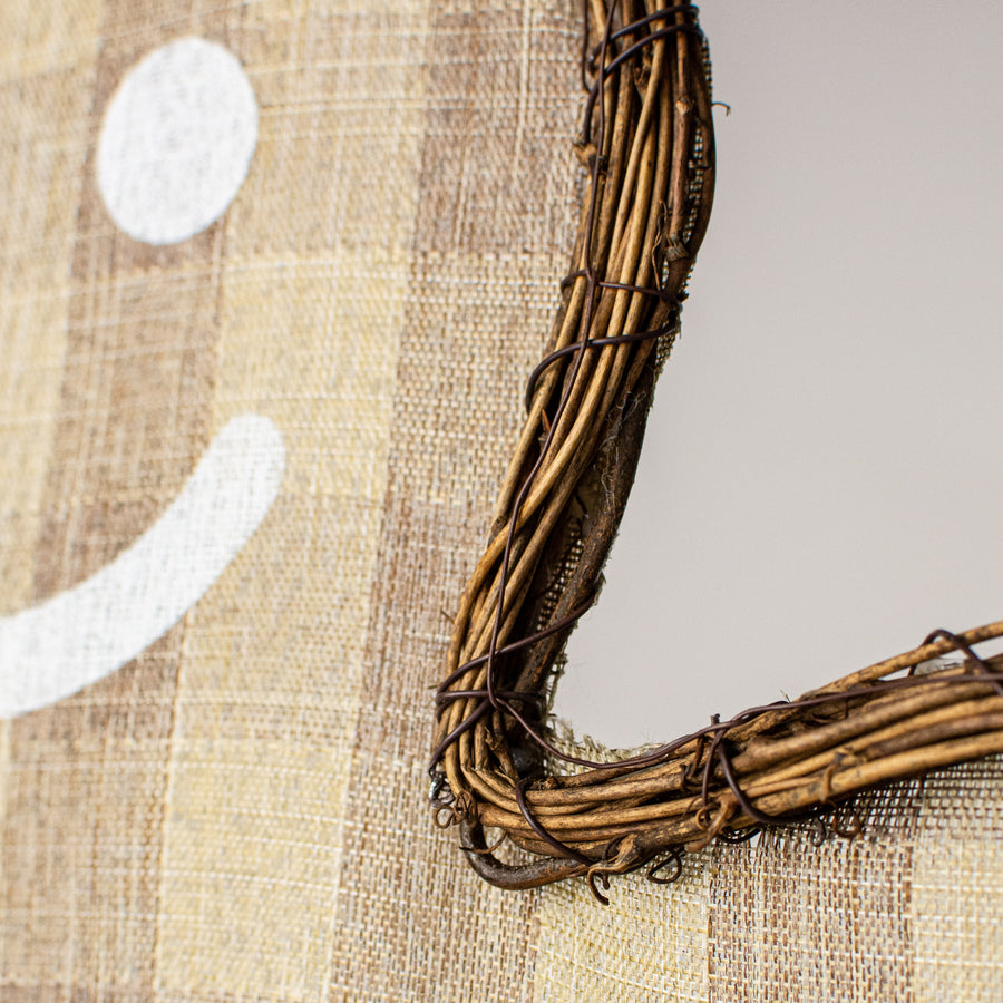 21" Grapevine Hanger: Plaid Gingerbread Man