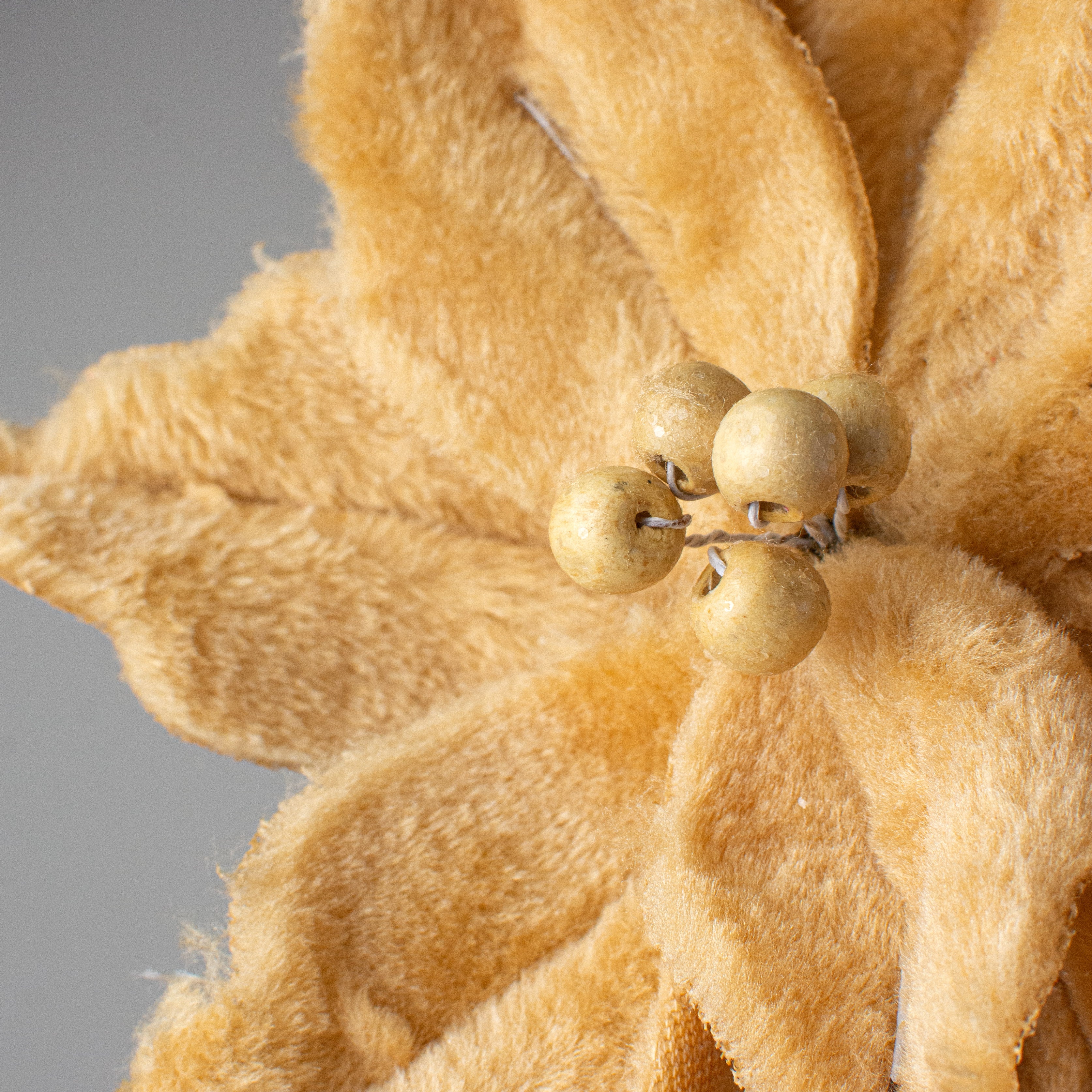 13" Felt Poinsettia Stem: Ochre Yellow