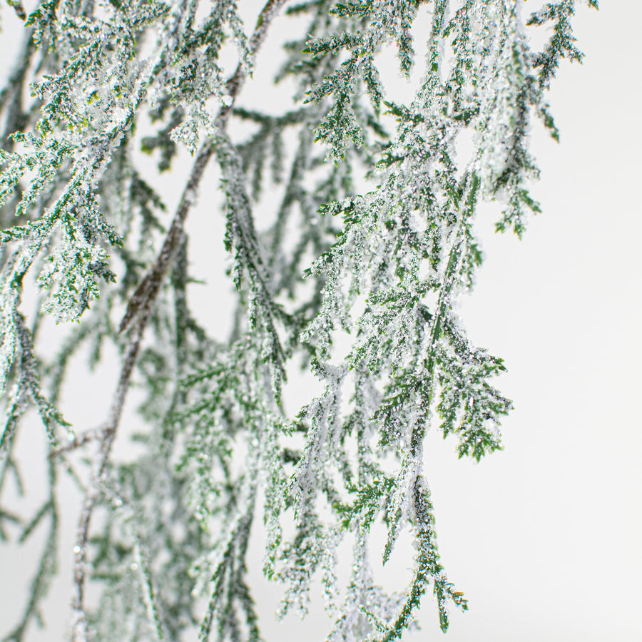 44" Hanging Cedar Snow Spray